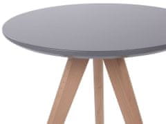 Beliani Sada 3 konferenčných stolíkov sivá/svetlé drevo VEGAS