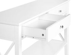 Beliani Konzolový stolík s 2 zásuvkami biely AVENUE