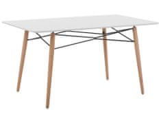 Jedálenský stôl 140 x 80 cm biela/svetlé drevo BIONDI