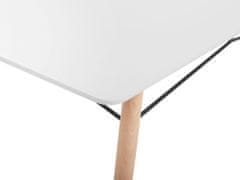Beliani Jedálenský stôl 140 x 80 cm biela/svetlé drevo BIONDI