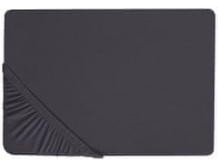 Beliani Bavlnená posteľná plachta 140 x 200 cm čierna HOFUF