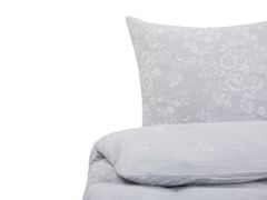 Beliani Posteľné obliečky z bavlneného saténu so vzorom 200 x 220 cm sivé MORNINGSIDE