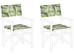 Beliani Sada 2 poťahov na záhradnú stoličku s tropickým motívom biela/svetlozelená CINE