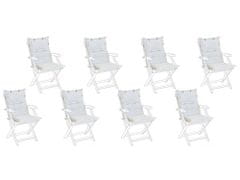 Beliani Sada 8 podušiek na záhradnú stoličku biela MAUI