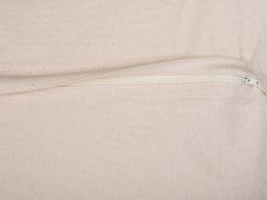 Beliani Bavlnený vankúš s geometrickým vzorom so strapcami 45 x 45 cm béžový / čierny SAMBUCUS