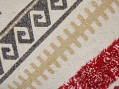 Beliani Bavlnený vankúš s geometrickým vzorom 30 x 50 cm viacfarebný BETULA