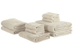 Beliani Sada 9 bavlnených uterákov béžová AREORA