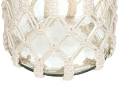 Beliani Dekoratívny sklenený lampáš 28 cm biely JALEBI