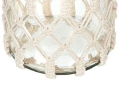 Beliani Dekoratívny sklenený lampáš 31 cm biely JALEBI