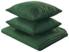 Beliani Súprava posteľnej prikrývky a vankúšov 140 x 210 cm zelená BABAK
