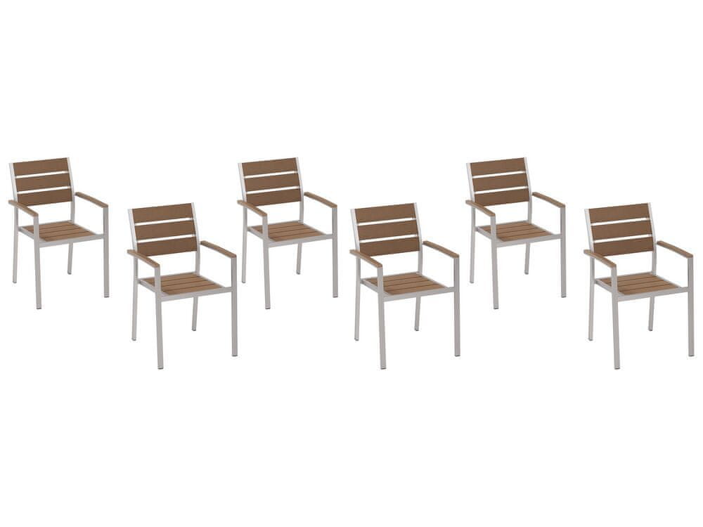 Beliani Súprava 6 jedálenských stoličiek hnedá VERNIO