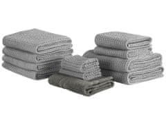 Beliani Sada 11 bavlnených uterákov sivá AREORA