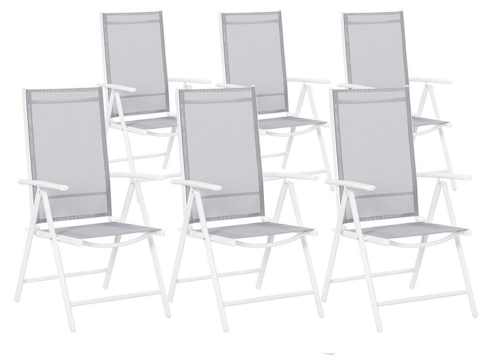 Beliani Set 6 záhradných stoličiek s hliníkovým rámom CATANIA