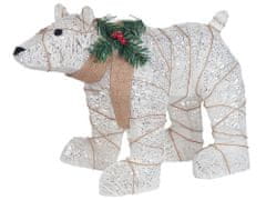 Beliani Vonkajšia LED dekorácia medveď 34 cm biela SIVULA