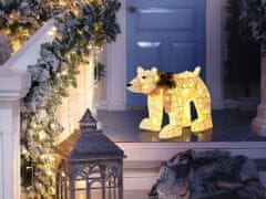 Beliani Vonkajšia LED dekorácia medveď 34 cm biela SIVULA