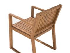 Beliani Akáciová záhradná jedálenská stolička zo svetlého dreva SASSARI