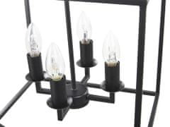 Beliani Závesná lampa kovová so 4 svetlami čierna WANCHET