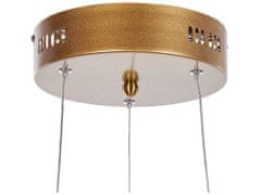 Beliani Závesná kovová LED lampa zlatá WANLI
