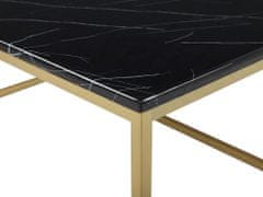 Beliani Konferenčný stolík s mramorovým efektom čierna/zlatá DELANO