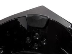 Beliani Rohová vírivá vaňa s LED svetlom 155 x 155 cm čierna MARTINICA