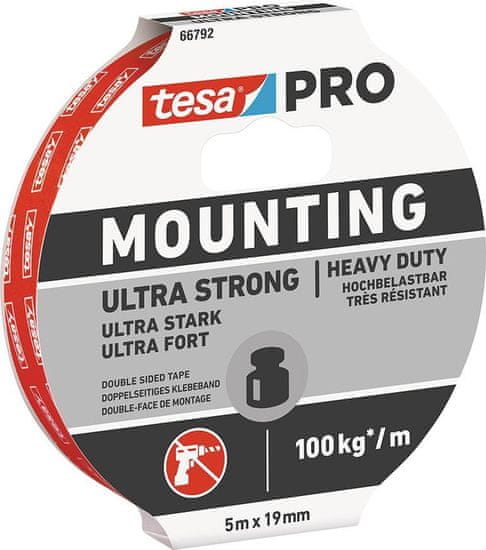 Tesa Páska tesa Mounting PRO Ultra Strong, montážna, obojstranná, lepiaca, 19 mm, L-5 m