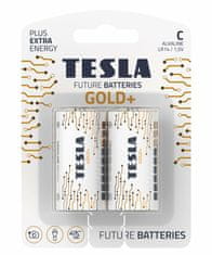 Tesla Batteries C GOLD+ alkalická batéria - malý monočlánok, 2 ks