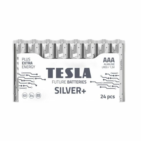 Tesla Batteries AAA SILVER+ alkalické mikrotužkové batérie, 24ks