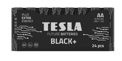 Tesla Batteries AA BLACK+ alkalické tužkové batérie, 24ks