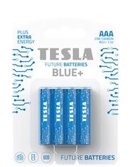 Tesla Batteries AAA BLUE+ zinkovo-uhlíkové mikrotužkové batérie, 4ks