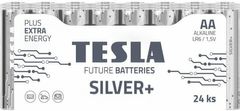 Tesla Batteries AA SILVER+ alkalické tužkové batérie, 24ks