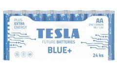 Tesla Batteries AAA BLUE+ zinkovo-uhlíkové mikrotužkové batérie, 24ks