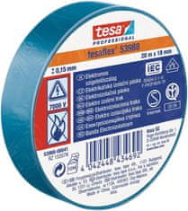 Páska tesa PRO tesaflex, elektroizolačná, lepiaca, sPVC, 15 mm, modrá, L-10 m