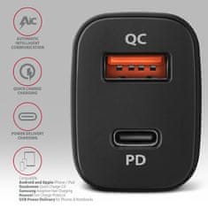 AXAGON PWC-PQ38, PD & QUICK nabíjačka do auta 38W, 2x port (USB + USB-C), PD3.0/QC3.0/AFC/FCP/Apple