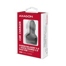 AXAGON PWC-PQ38, PD & QUICK nabíječka do auta 38W, 2x port (USB + USB-C), PD3.0/QC3.0/AFC/FCP/Apple