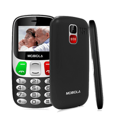 Mobiola MB800 Senior, jednoduchý mobilný telefón pre seniorov, SOS tlačidlo, nabíjací stojan, 2 SIM, výkonná batéria, čierny