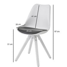 Bruxxi Jedálenská stolička Benny (SET 2 ks), syntetická koža, biela / čierna