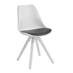 Bruxxi Jedálenská stolička Benny (SET 2 ks), syntetická koža, biela / čierna
