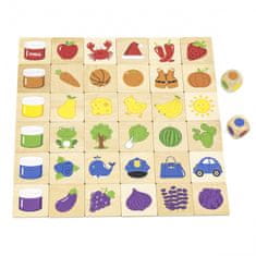 Viga Toys Náučné drevené puzzle Triediť farby a tvary 38 el. Montessori