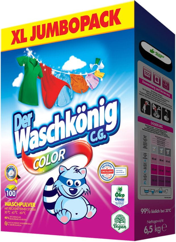 Waschkönig Color prací prášok 6,5 kg BOX - 100 praní