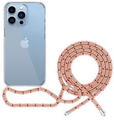 EPICO transparentní kryt se šňůrkou pro iPhone 13 Pro - růžová, 60410102300003