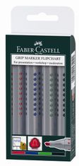 Faber-Castell Popisovač Grip Flipchart zrezaný 4 set