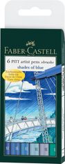Faber-Castell PITT umelecké popisovače 6 odtieňov modrej set