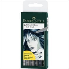 Faber-Castell PITT umelecké popisovače 6 Sivá SB set