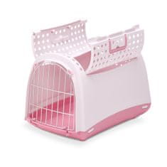 Prepravka pre mačky a psy plastová - Cabrio ružová - D 50 x Š 32 x V 34,5 cm