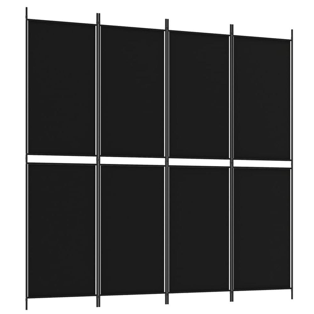 Vidaxl 4-panelový paraván čierny 200x200 cm látkový