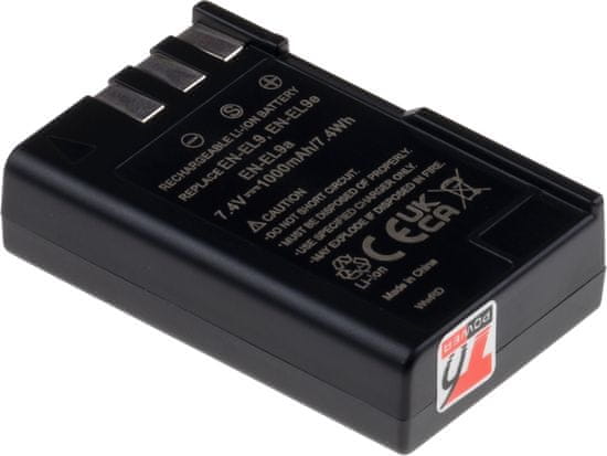 Batéria T6 Power pre Nikon D40, Li-Ion, 7,4 V, 1000 mAh (7,4 Wh), čierna