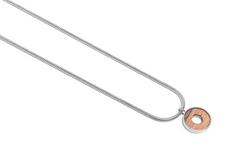 BeWooden dámska náhrdelník s dreveným detailom Lini Necklace Circle stříbrná