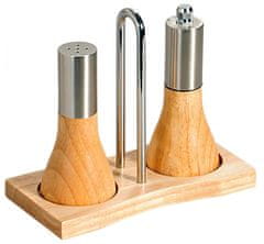 Kesper Stolný sada mlynčeka na korenie a soľničky, výška 13 cm, gumovníkové drevo a nerezová oceľ