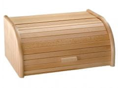 Kesper Drevený chlebník s rolovacím vekom, 30,5 x 15,5 x 20,5 cm