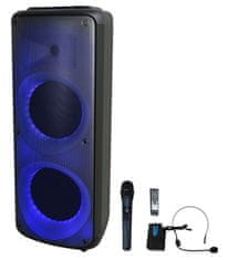 DEXON  Partybox, řečnický systém s ručním a náhlavním bezdrátovým mikrofonem WA 480RC